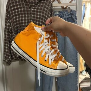 Converse Vibrant Orange High-Top Sneakers